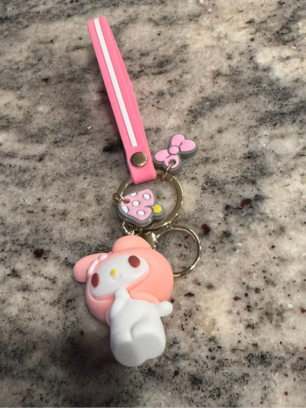 Sanrio My Melody Pink & White 3D Keychain with Bow Charm